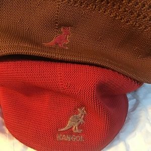 2 Vintage Kangol Golf Knit Hats Tropic Ventair, Red, Brown